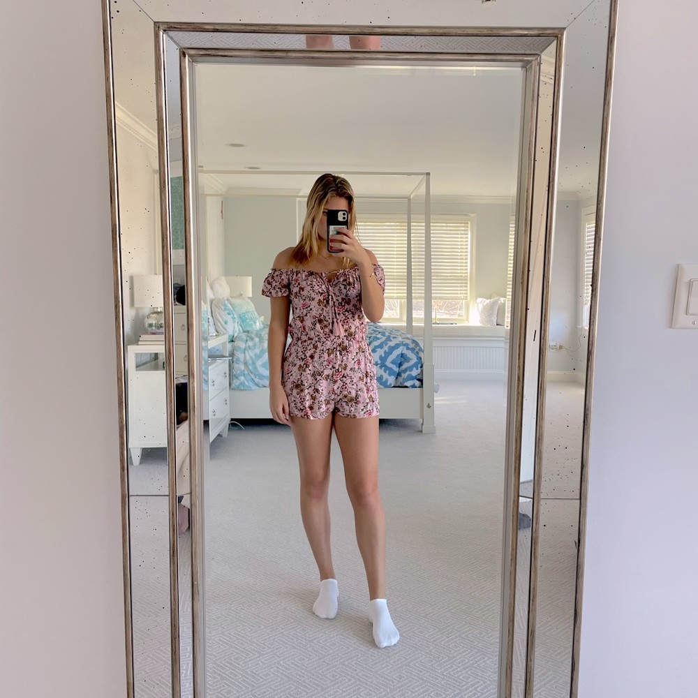 Pink Floral Romper